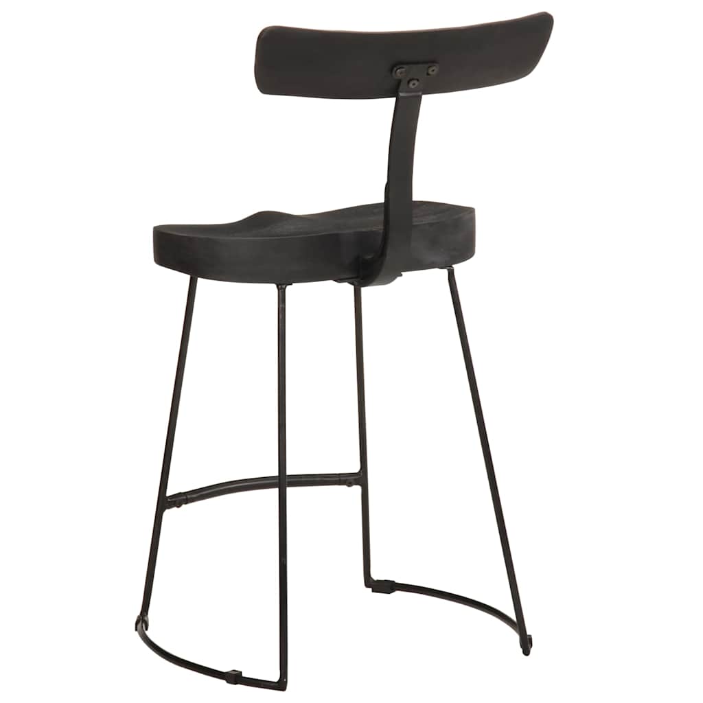 barstole 2 stk. 49x43x79 cm massivt mangotræ sort