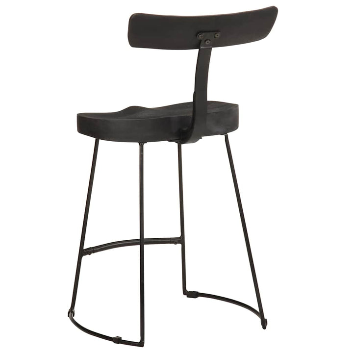 barstole 2 stk. 49x43x79 cm massivt mangotræ sort