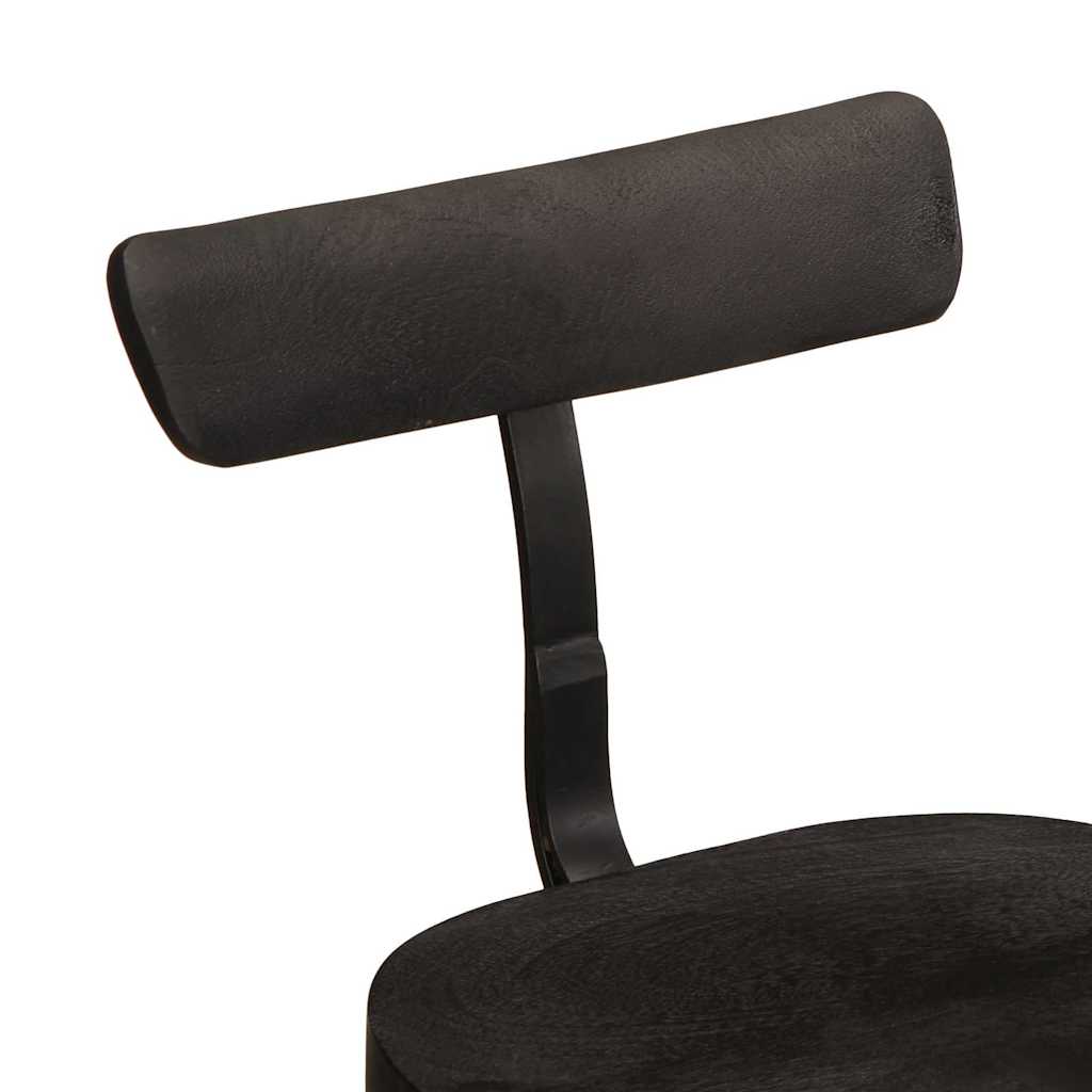 barstole 2 stk. 49x43x79 cm massivt mangotræ sort