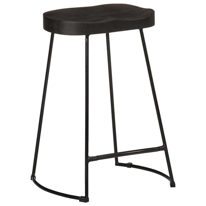 barstole 2 stk. 45x40x62 cm massivt mangotræ sort