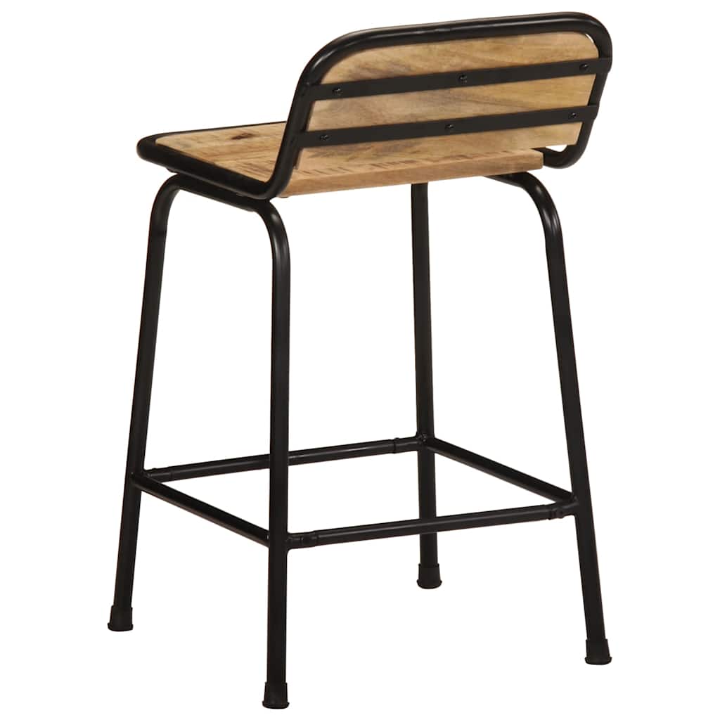 barstole 4 stk. 46x35,5x70 cm massivt ru mangotræ