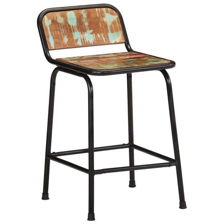 barstole 2 stk. 46x35,5x70 cm massivt genbrugstræ