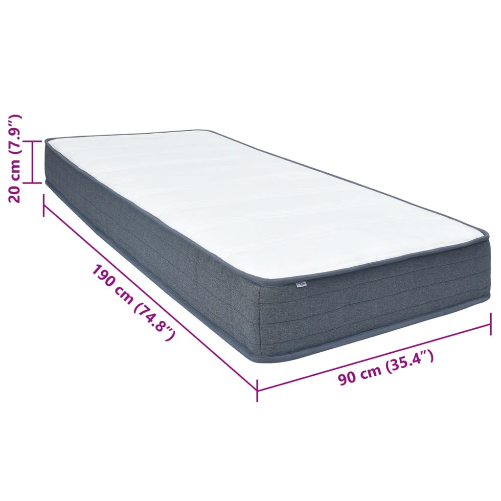 boxmadras 190x90x20 cm medium blød stof