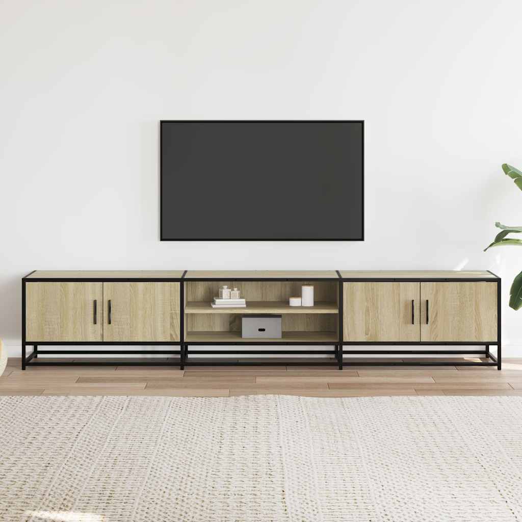 tv-bord 210x35x41 cm konstrueret træ sonoma-eg
