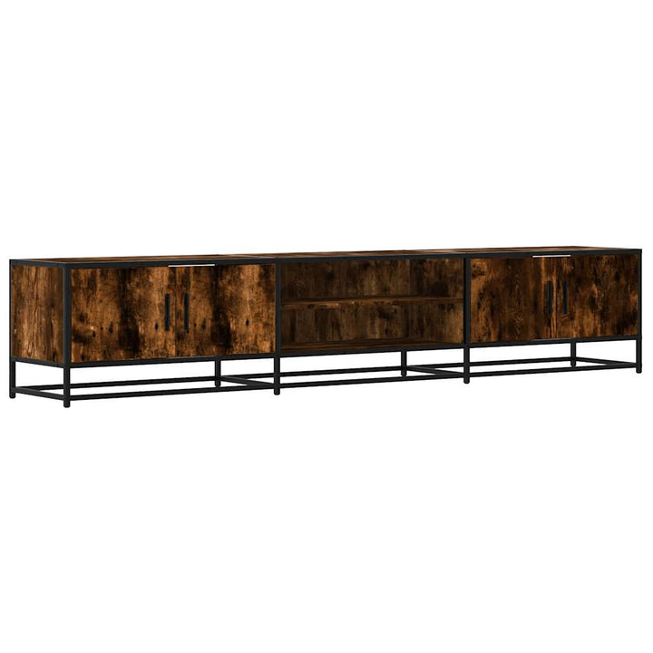 tv-bord 210x35x41 cm konstrueret træ røget egetræsfarve
