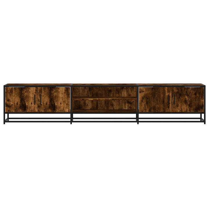 tv-bord 210x35x41 cm konstrueret træ røget egetræsfarve