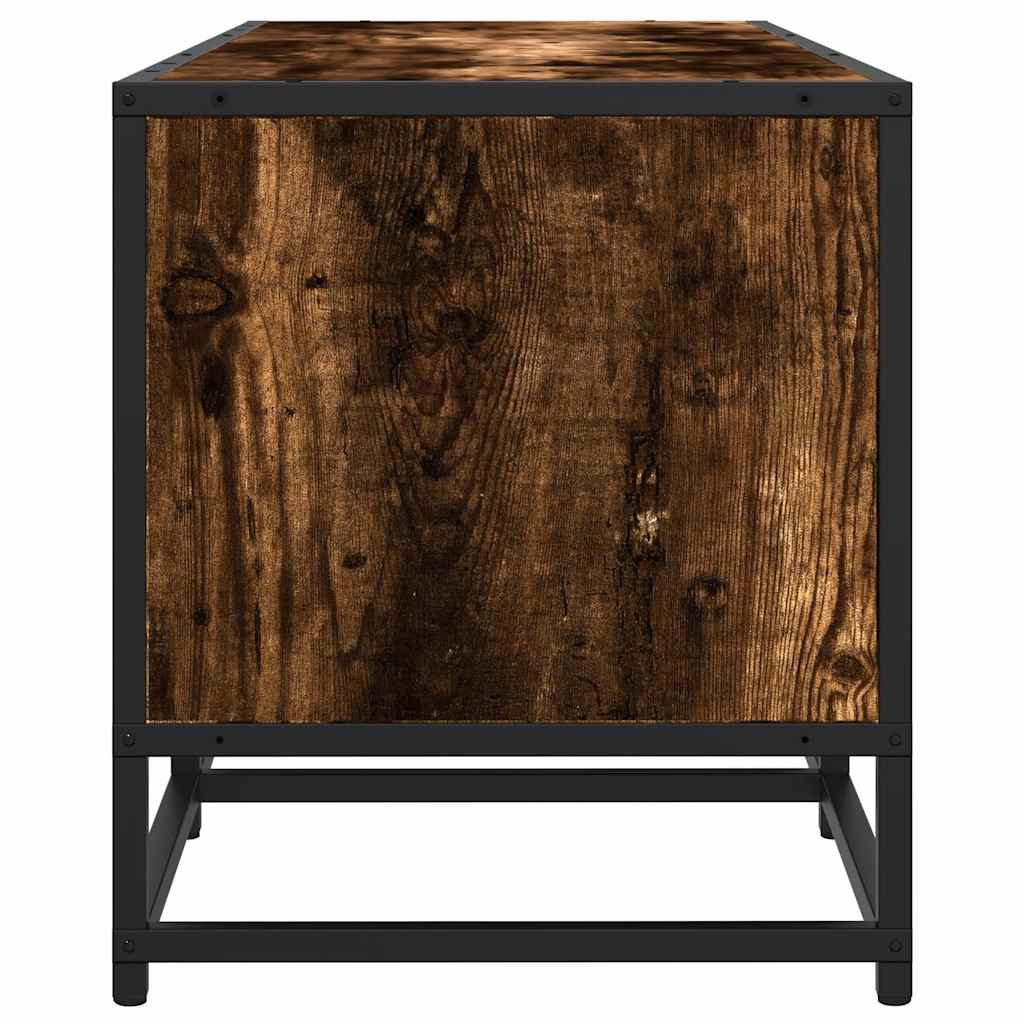 tv-bord 210x35x41 cm konstrueret træ røget egetræsfarve