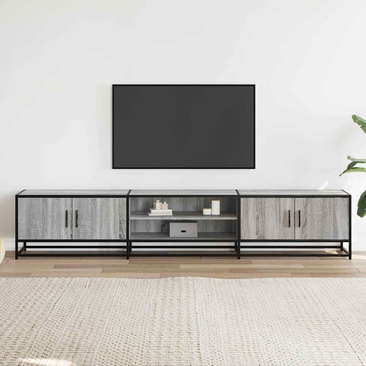 tv-bord 210x35x41 cm konstrueret træ grå sonoma-eg