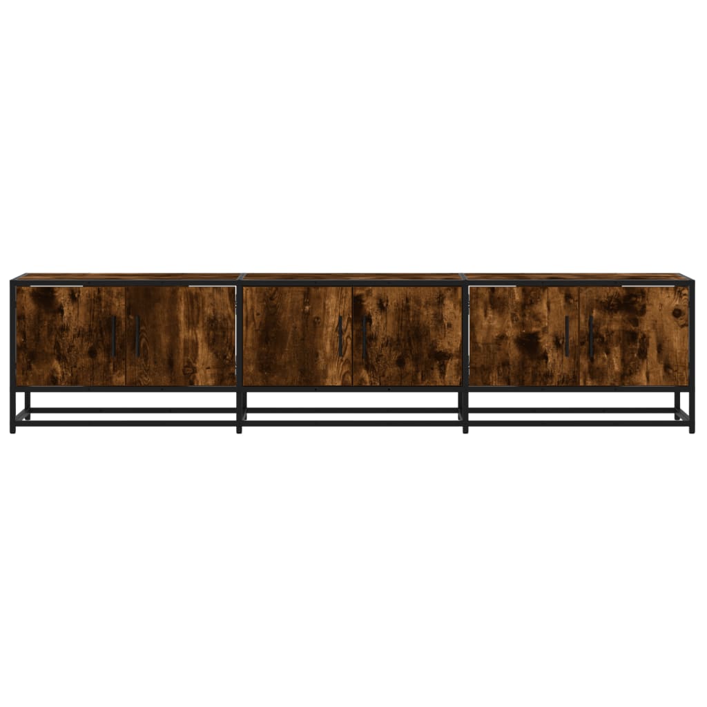 tv-bord 180x35x41 cm konstrueret træ røget egetræsfarve