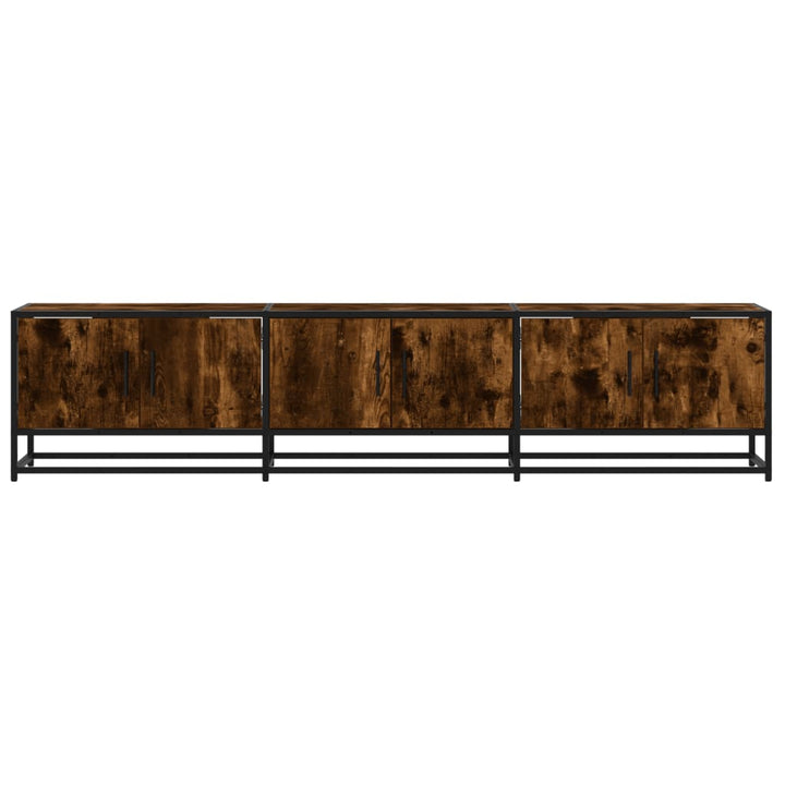tv-bord 180x35x41 cm konstrueret træ røget egetræsfarve