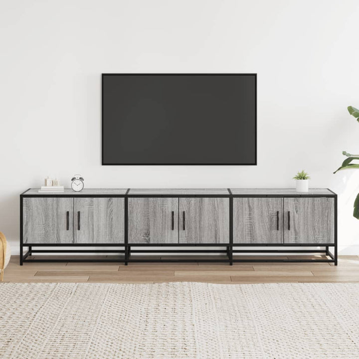 tv-bord 180x35x41 cm konstrueret træ grå sonoma-eg