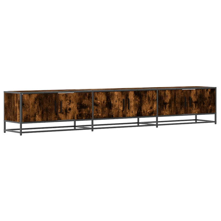 tv-bord 240x35x41 cm konstrueret træ røget egetræsfarve