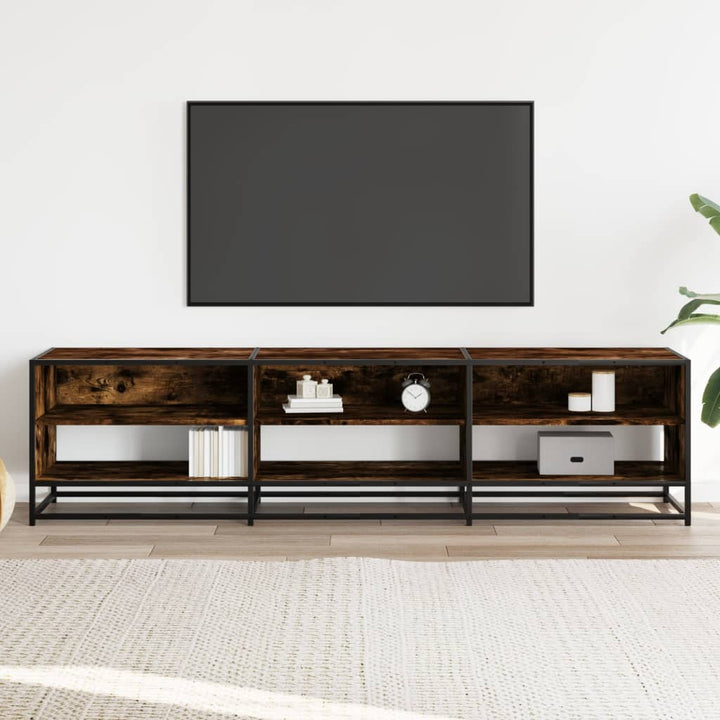 tv-bord 180x40x46 cm konstrueret træ røget egetræsfarve