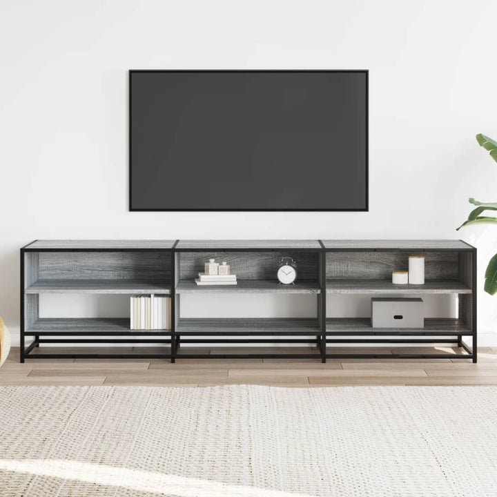 tv-bord 180x40x46 cm konstrueret træ grå sonoma-eg