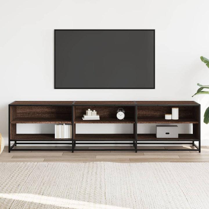tv-bord 180x40x46 cm konstrueret træ brun egetræsfarve