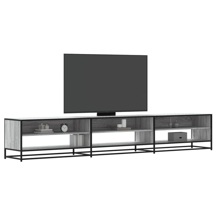 tv-bord 270x40x46 cm konstrueret træ grå sonoma-eg