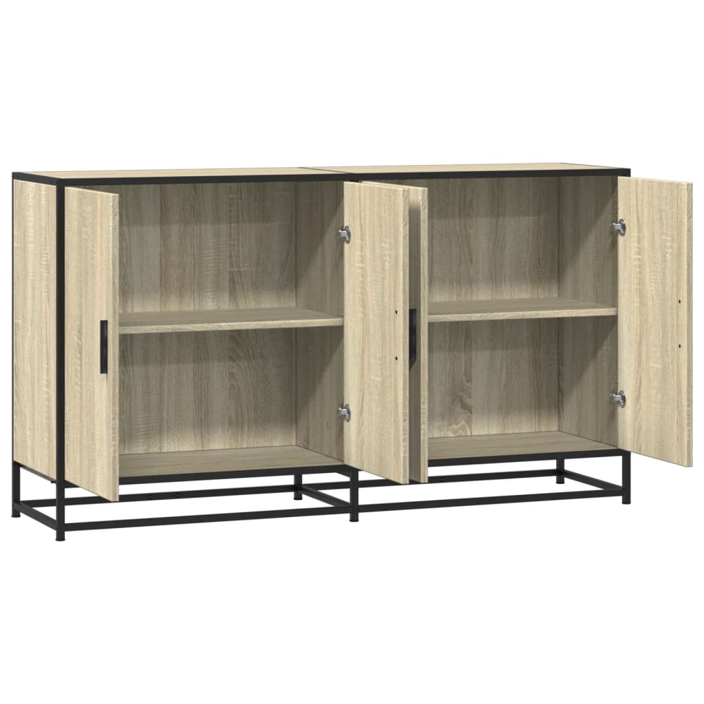 skænk 134x35x76 cm konstrueret træ sonoma-eg