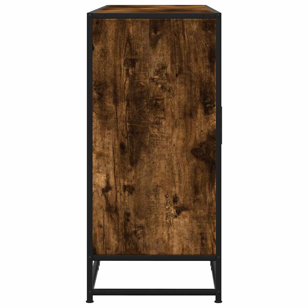 skænk 134x35x76 cm konstrueret træ røget egetræsfarve