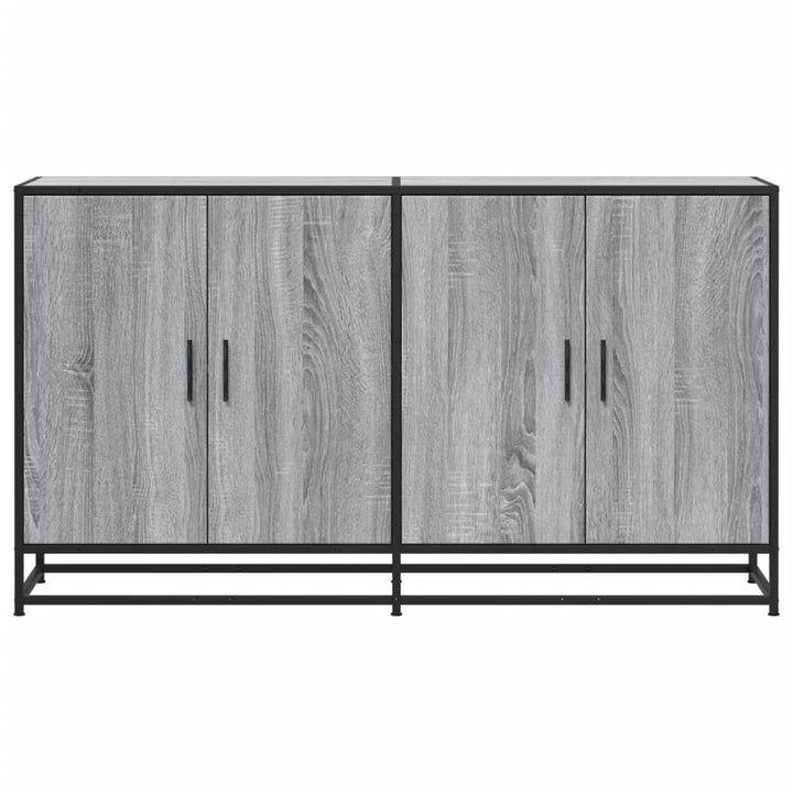skænk 134x35x76 cm konstrueret træ grå sonoma-eg