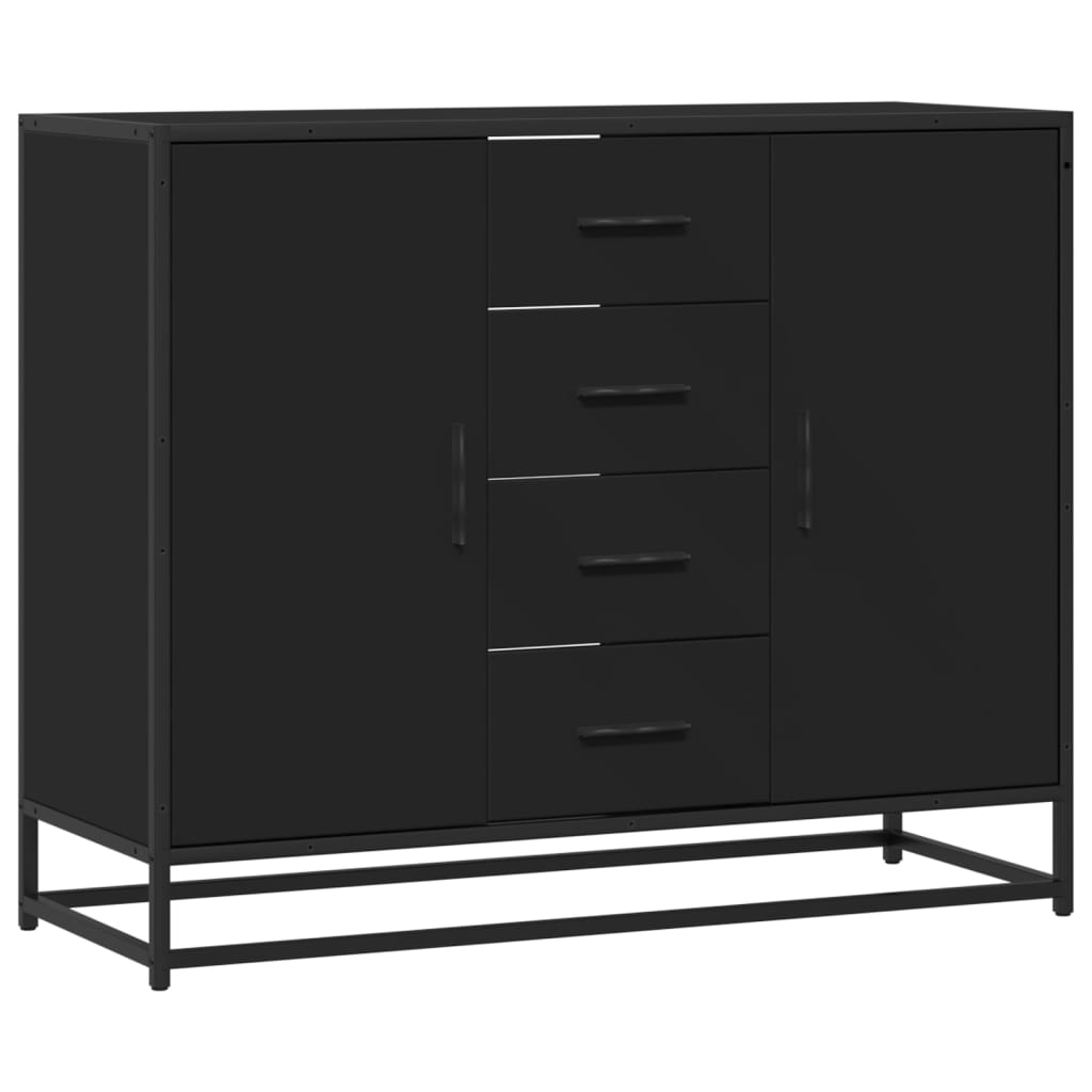 skænk 92x35x76 cm konstrueret træ sort