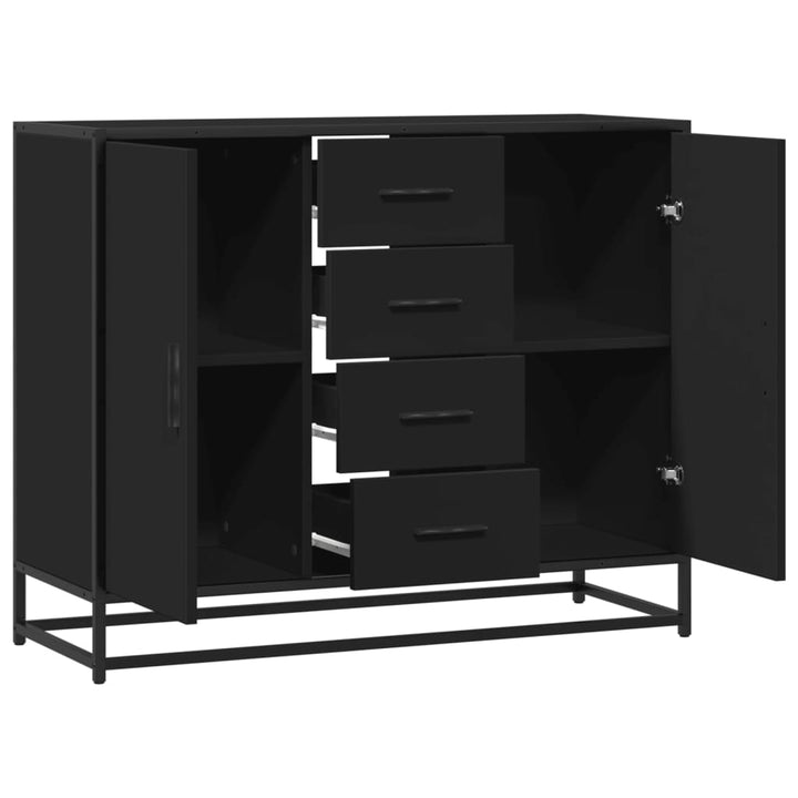 skænk 92x35x76 cm konstrueret træ sort