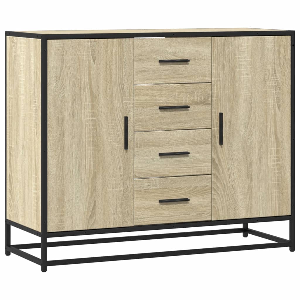 skab 92x35x76 cm konstrueret træ røget egetræsfarve
