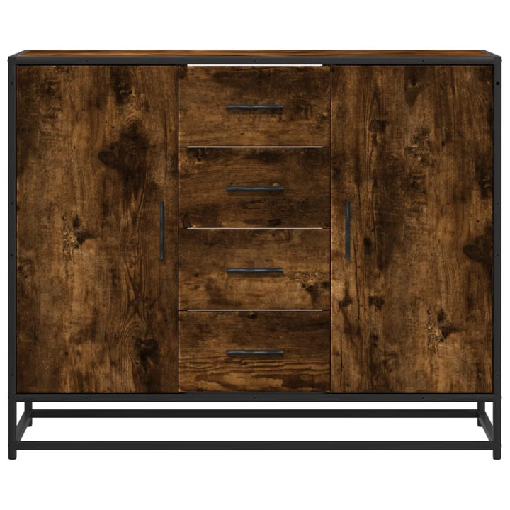 skænk 92x35x76 cm konstrueret træ røget egetræsfarve