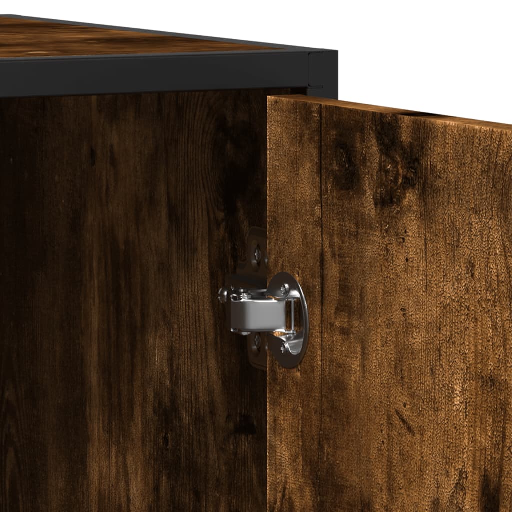 skænk 92x35x76 cm konstrueret træ røget egetræsfarve