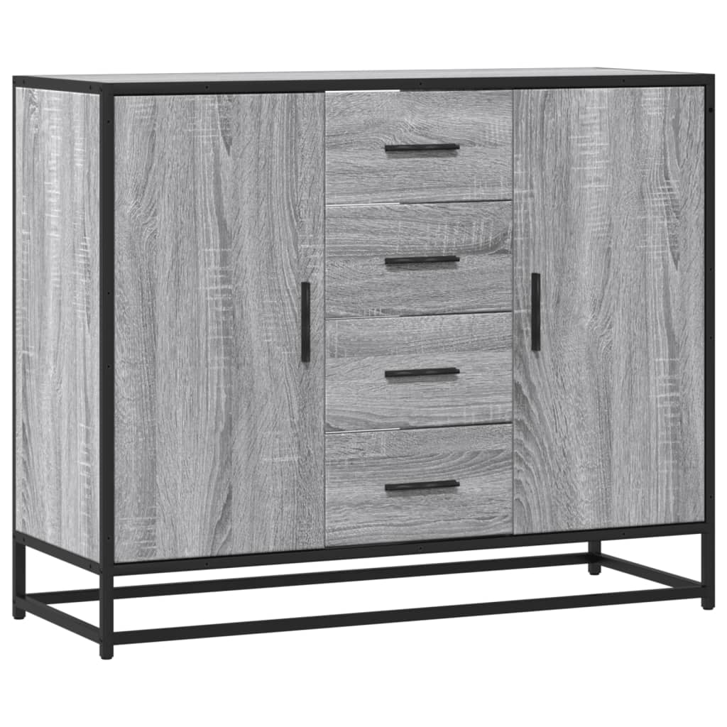 skænk 92x35x76 cm konstrueret træ grå sonoma-eg