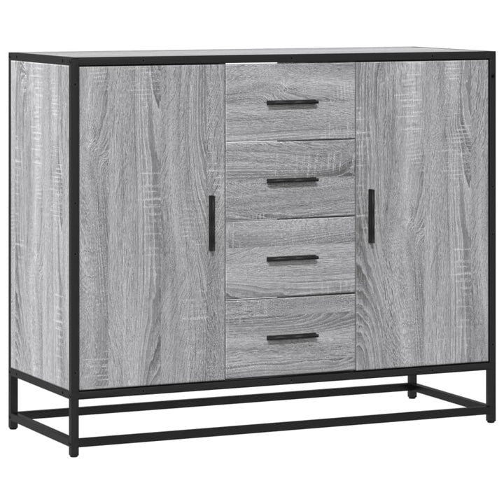 skænk 92x35x76 cm konstrueret træ grå sonoma-eg