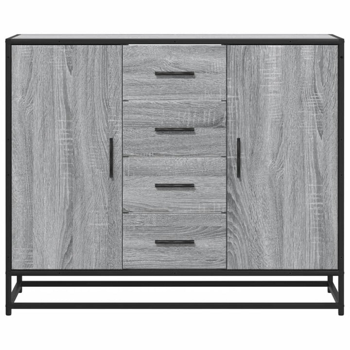 skænk 92x35x76 cm konstrueret træ grå sonoma-eg