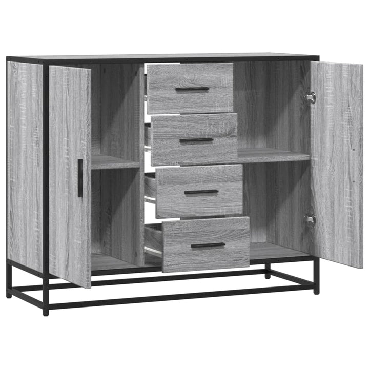 skænk 92x35x76 cm konstrueret træ grå sonoma-eg