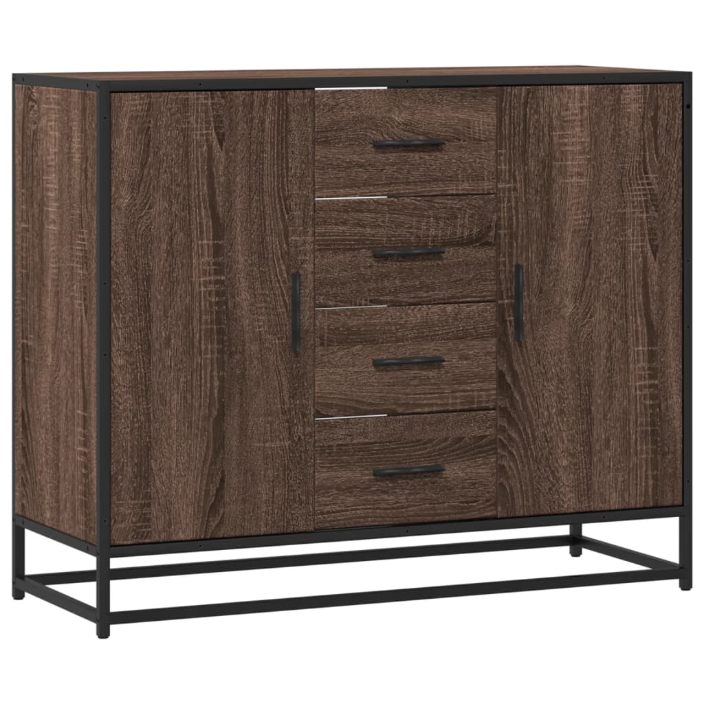 skænk 92x35x76 cm konstrueret træ brun egetræsfarve