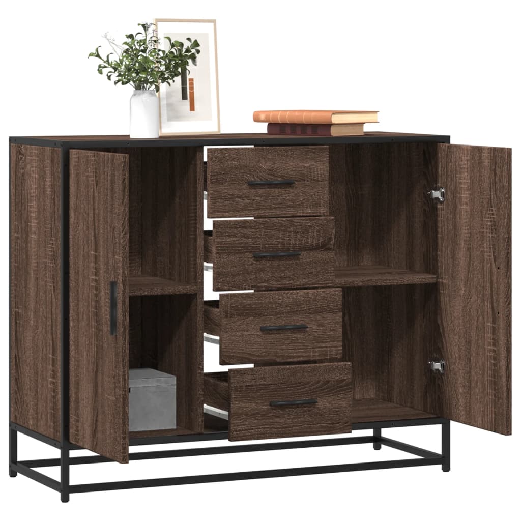 skænk 92x35x76 cm konstrueret træ brun egetræsfarve