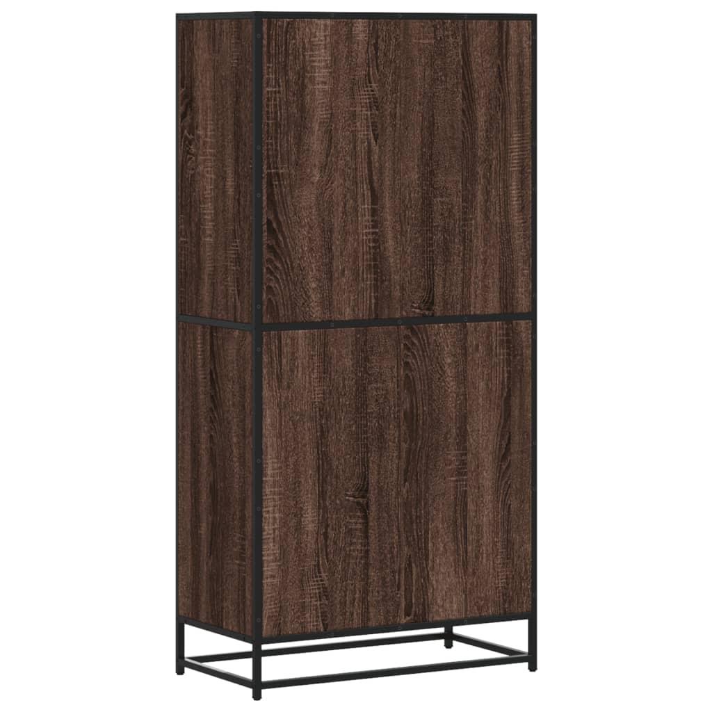 skab 68x35x139 cm konstrueret træ brun egetræsfarve