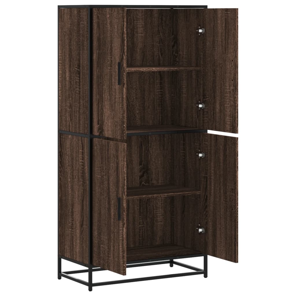 skab 68x35x139 cm konstrueret træ brun egetræsfarve