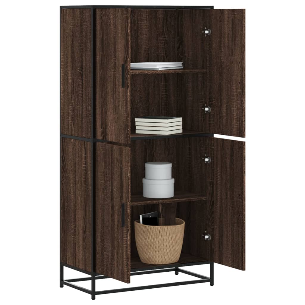 skab 68x35x139 cm konstrueret træ brun egetræsfarve