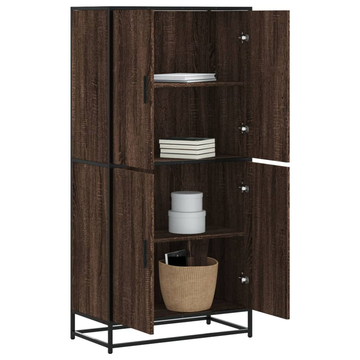 skab 68x35x139 cm konstrueret træ brun egetræsfarve