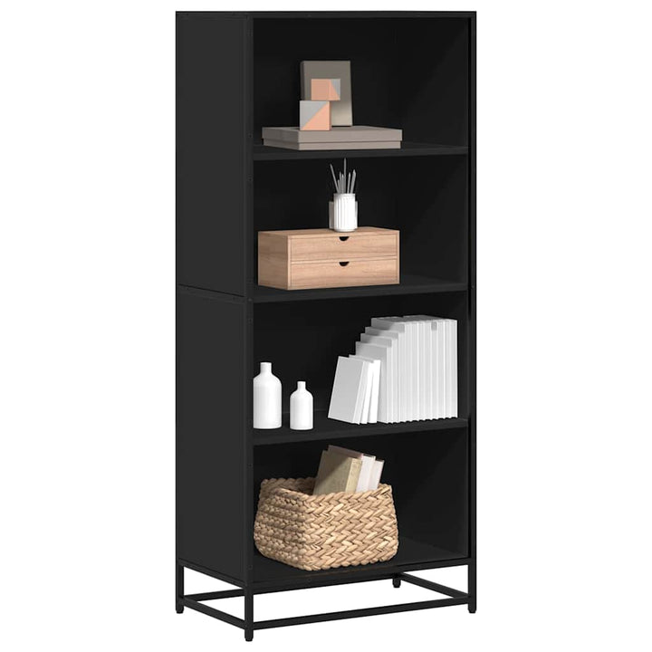 bogreol 60x35x139 cm konstrueret træ sort