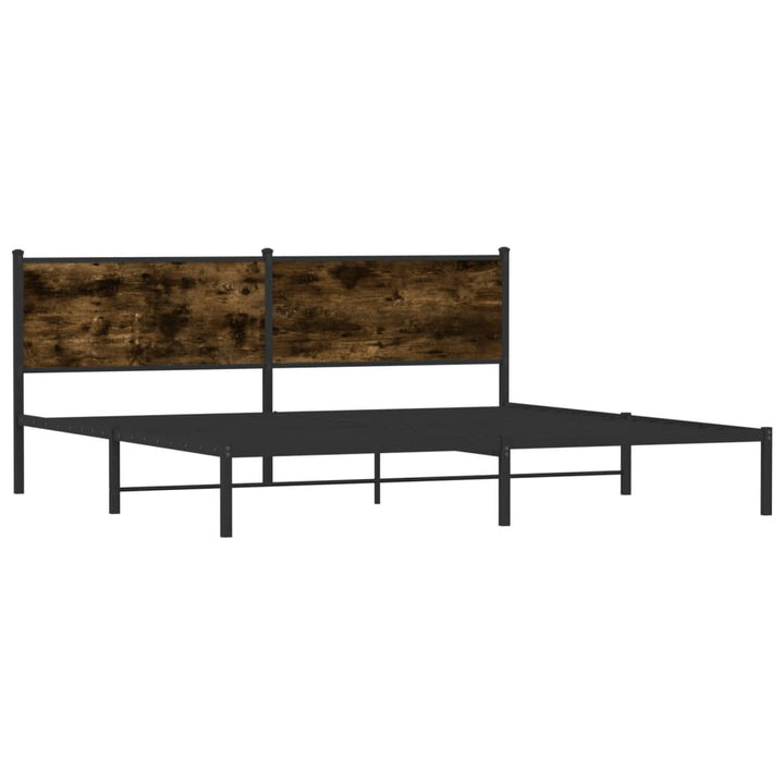 sengeramme uden madras 200x200 cm metal røget egetræsfarve
