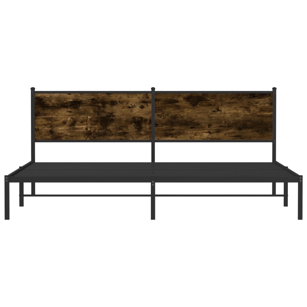 sengeramme uden madras 200x200 cm metal røget egetræsfarve