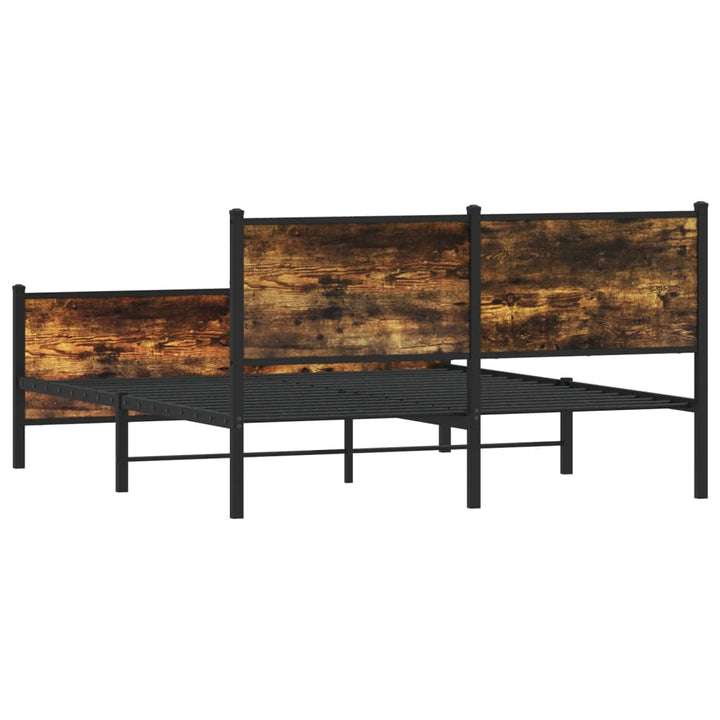 sengeramme uden madras 140x190 cm metal røget egetræsfarve
