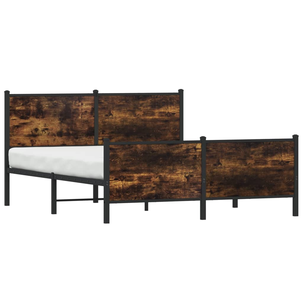 sengeramme uden madras 150x200 cm metal røget egetræsfarve
