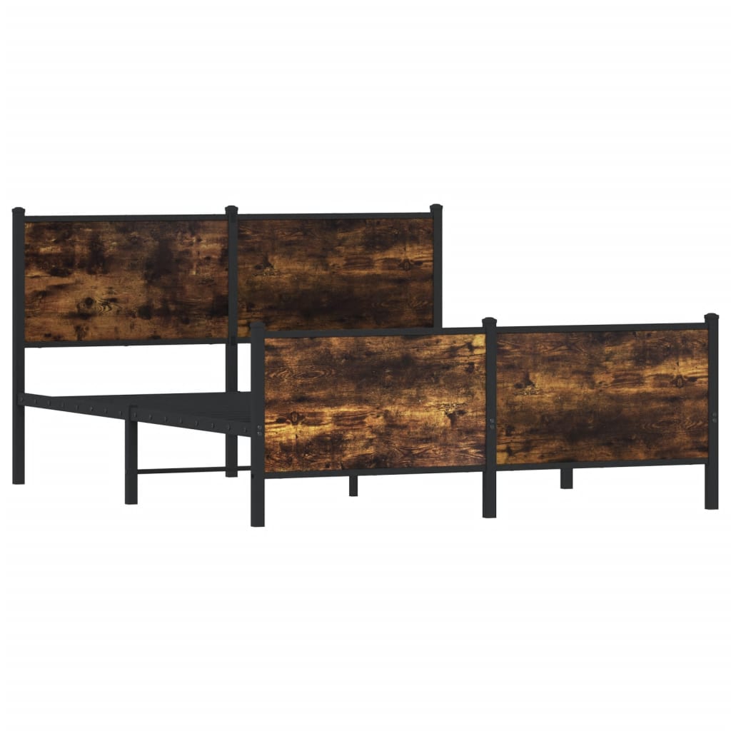 sengeramme uden madras 160x200 cm metal røget egetræsfarve