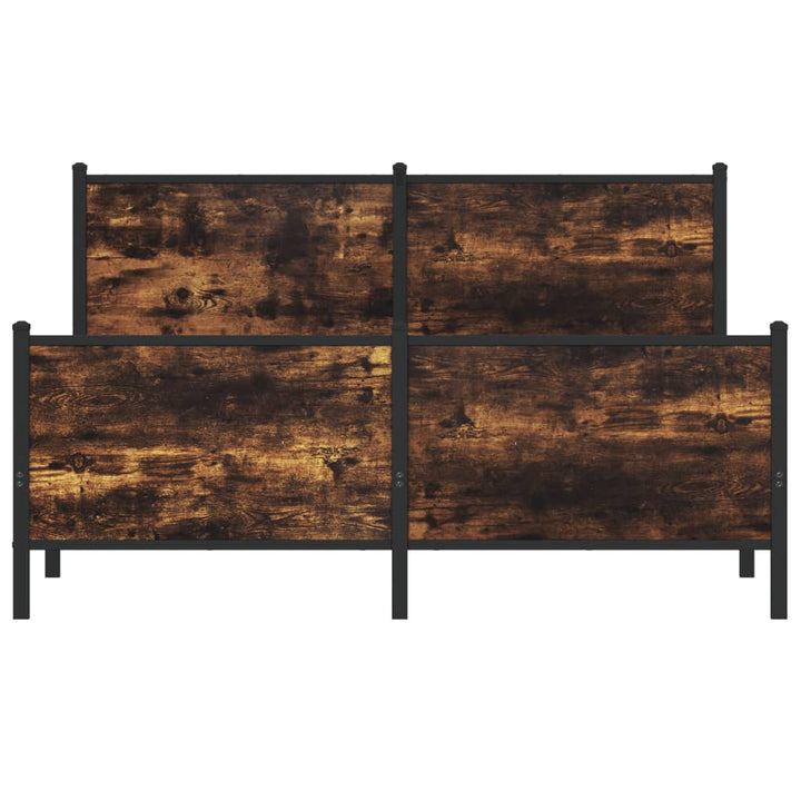 sengeramme uden madras 160x200 cm metal røget egetræsfarve