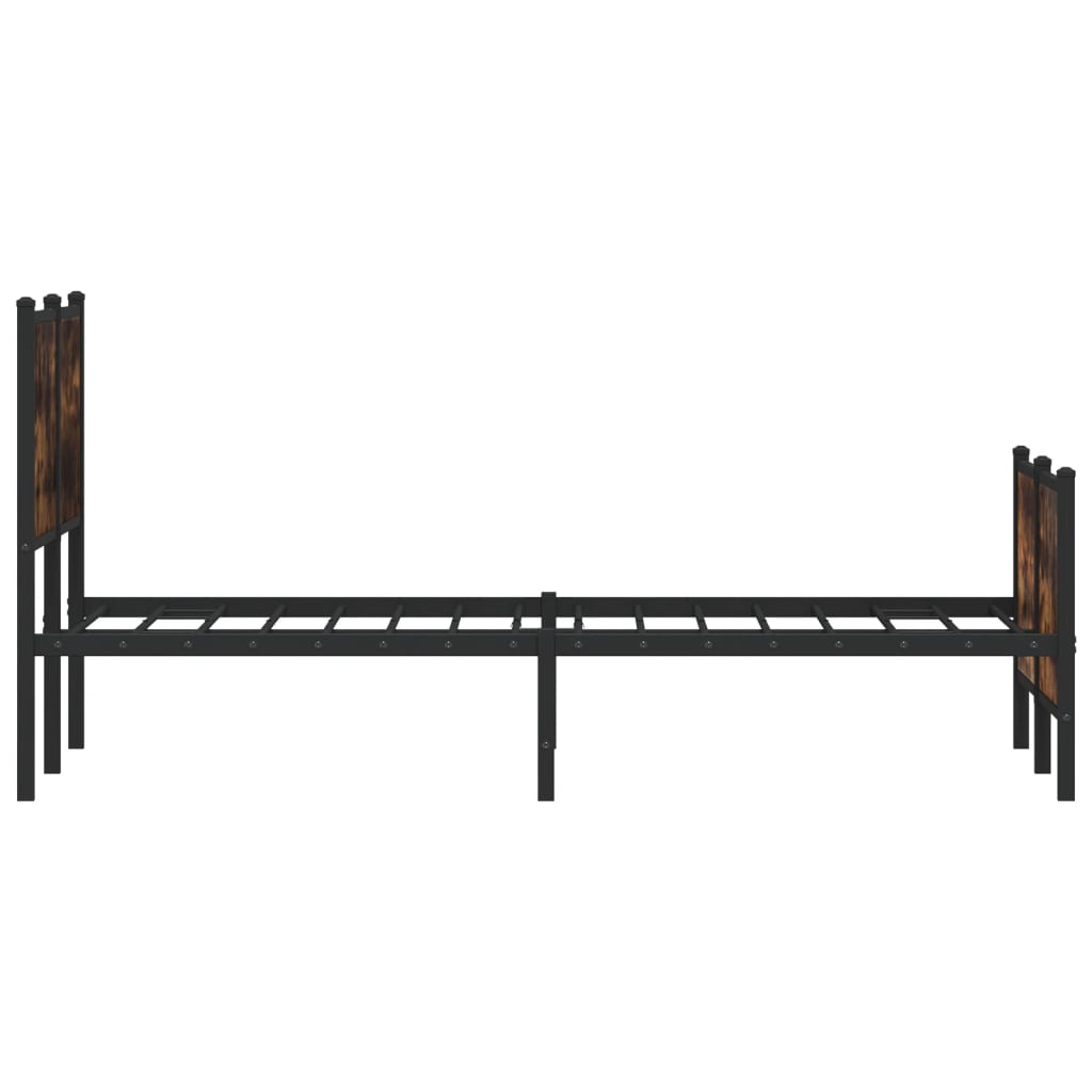 sengeramme uden madras 160x200 cm metal røget egetræsfarve