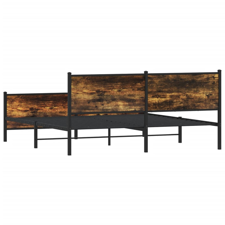 sengeramme uden madras 180x200 cm metal røget egetræsfarve