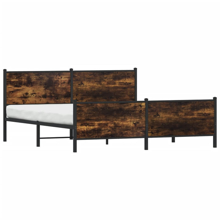 sengeramme uden madras 183x213 cm metal røget egetræsfarve