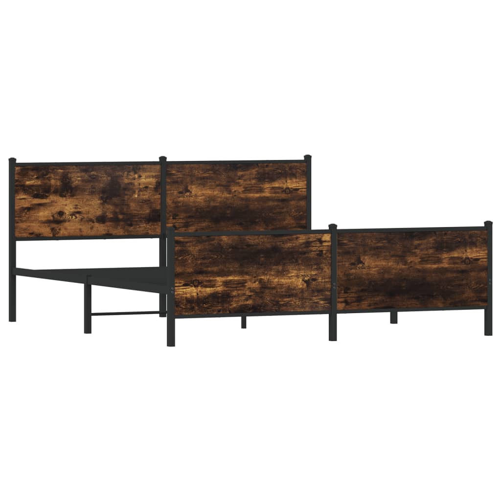 sengeramme uden madras 183x213 cm metal røget egetræsfarve