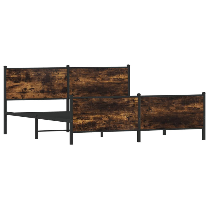 sengeramme uden madras 183x213 cm metal røget egetræsfarve